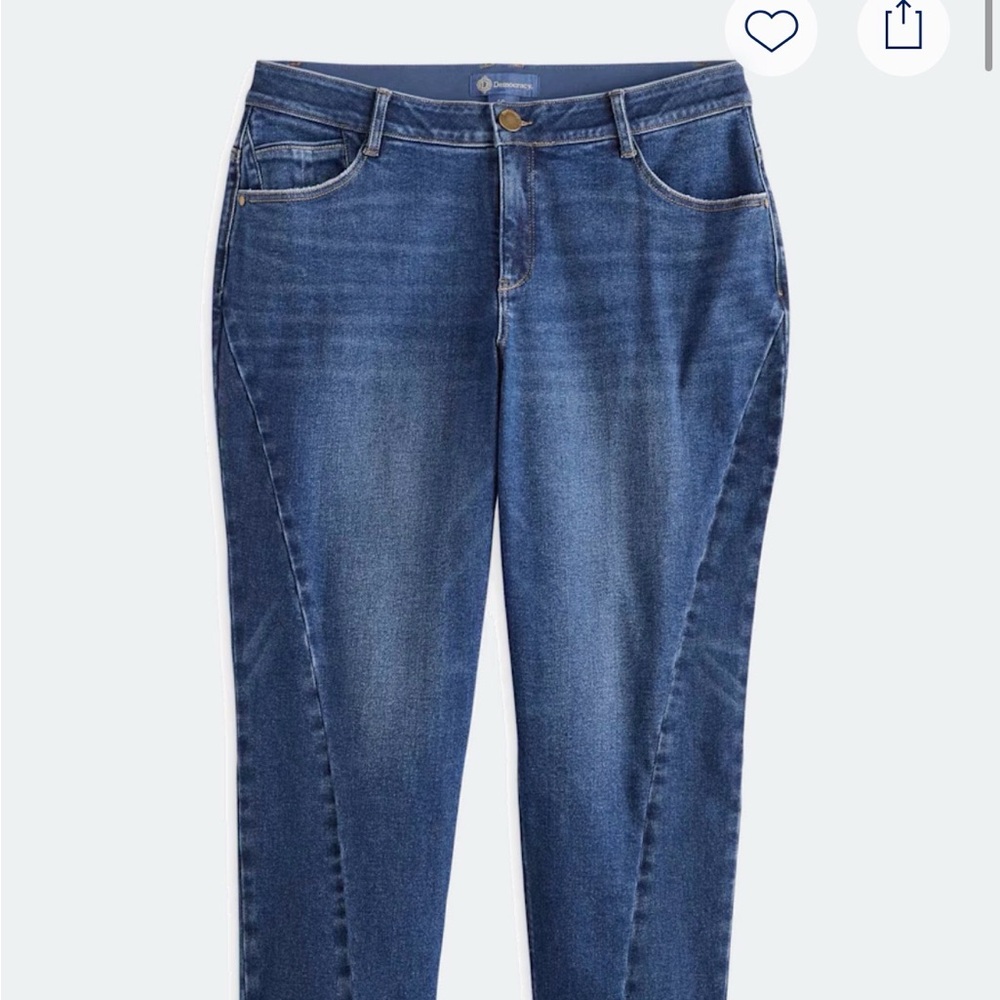 Democracy High-Rise Slim Straight Jeans in Dark Blue